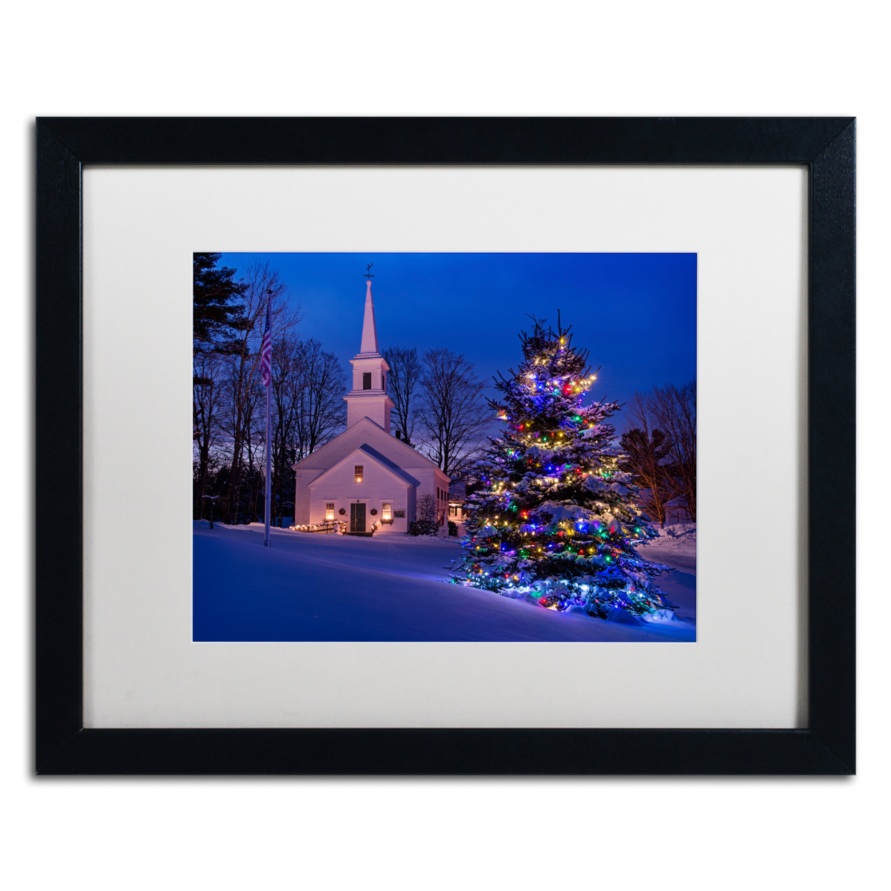 Michael Blanchette Photography 'New England Xmas' Black Wooden Framed Art 18 X 22 Inches