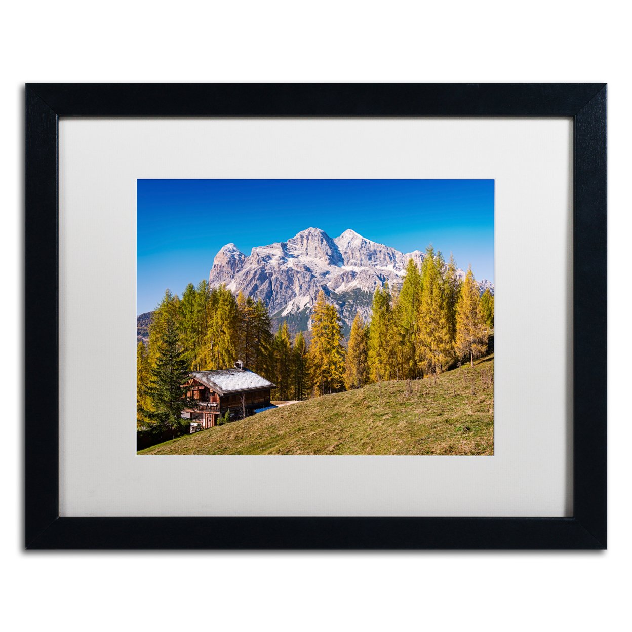 Michael Blanchette Photography 'Alpine Chalet' Black Wooden Framed Art 18 X 22 Inches