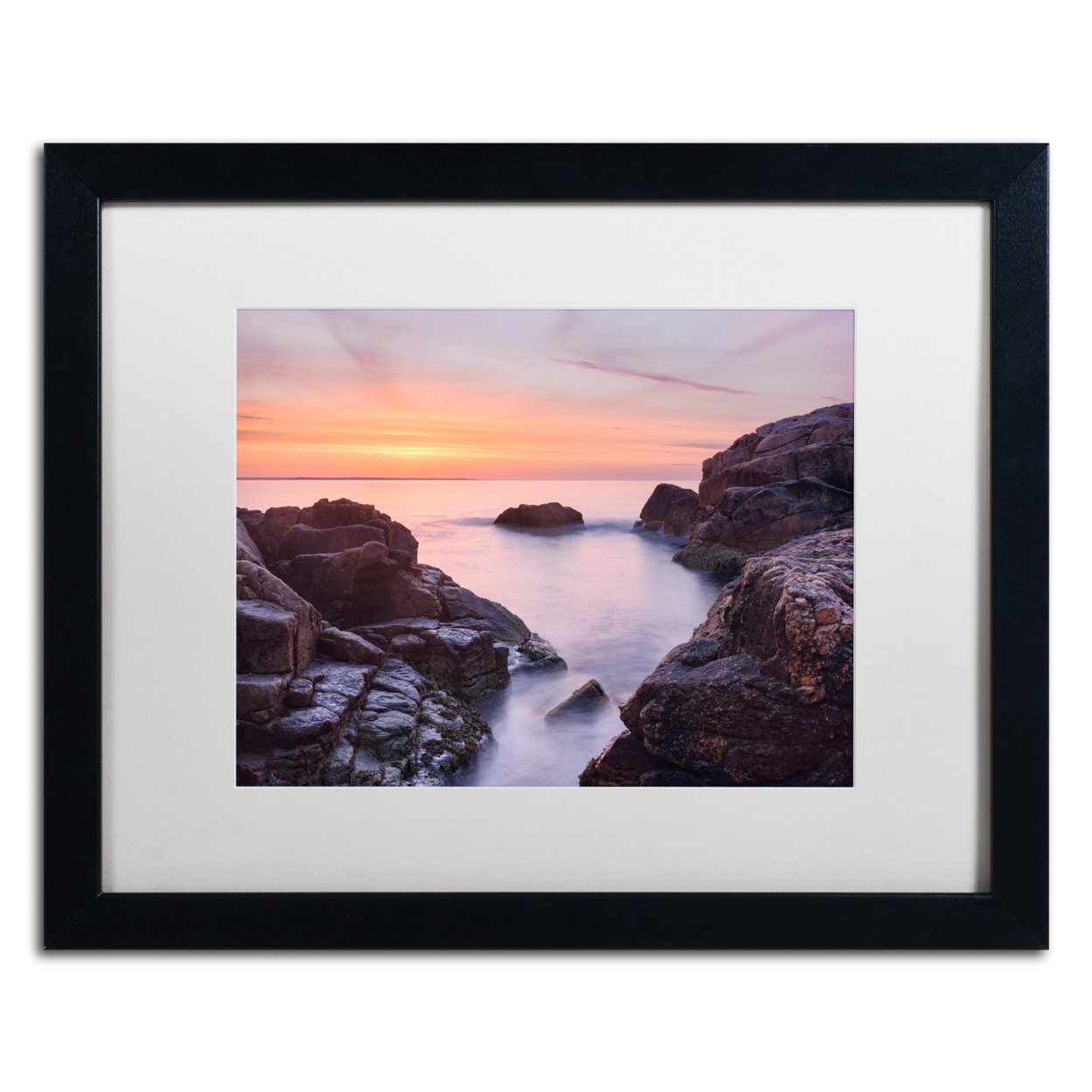 Michael Blanchette Photography 'Between Rocks' Black Wooden Framed Art 18 X 22 Inches