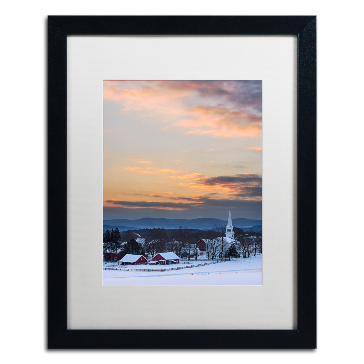 Michael Blanchette Photography 'Morning Glow' Black Wooden Framed Art 18 X 22 Inches
