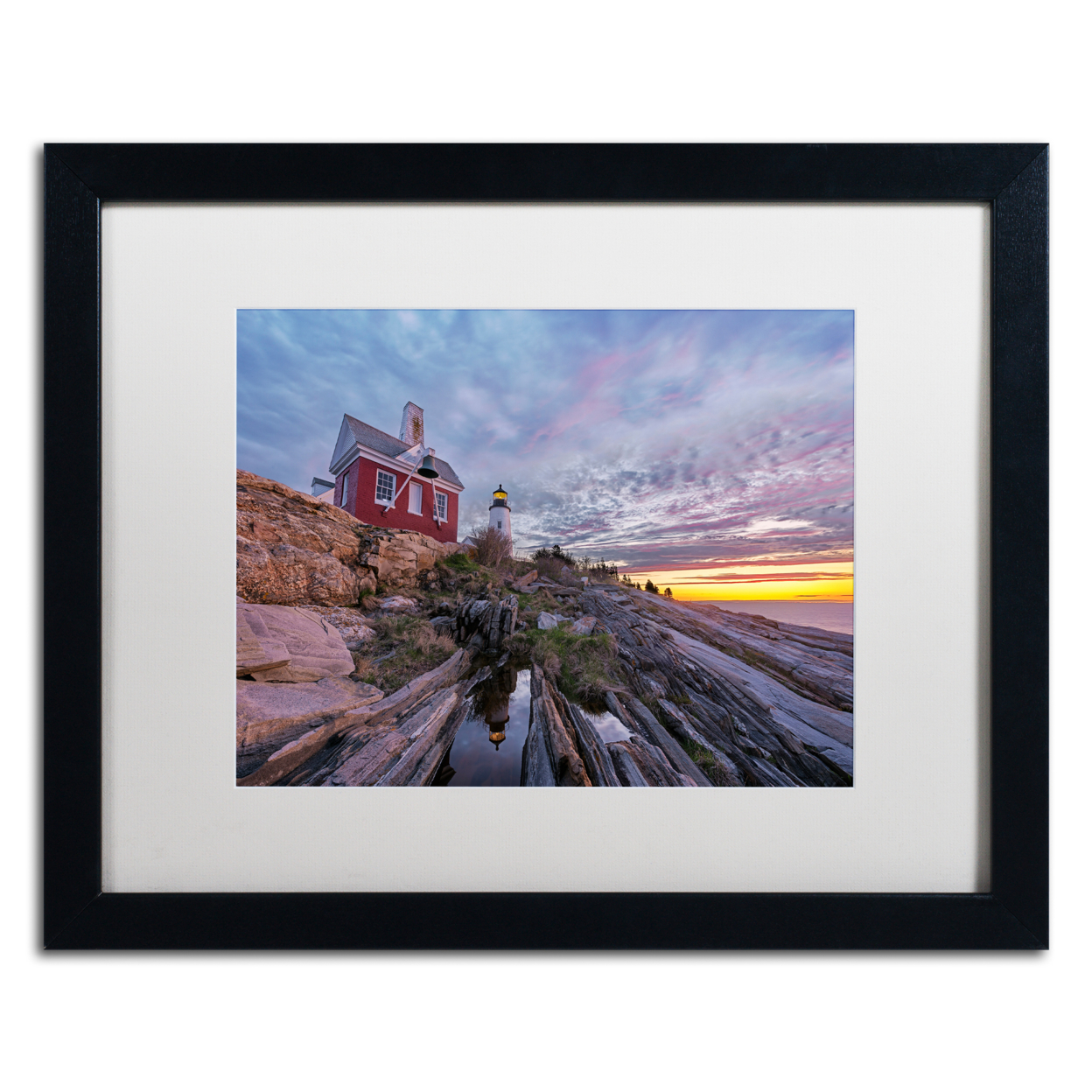 Michael Blanchette Photography 'Reflection In Stone' Black Wooden Framed Art 18 X 22 Inches