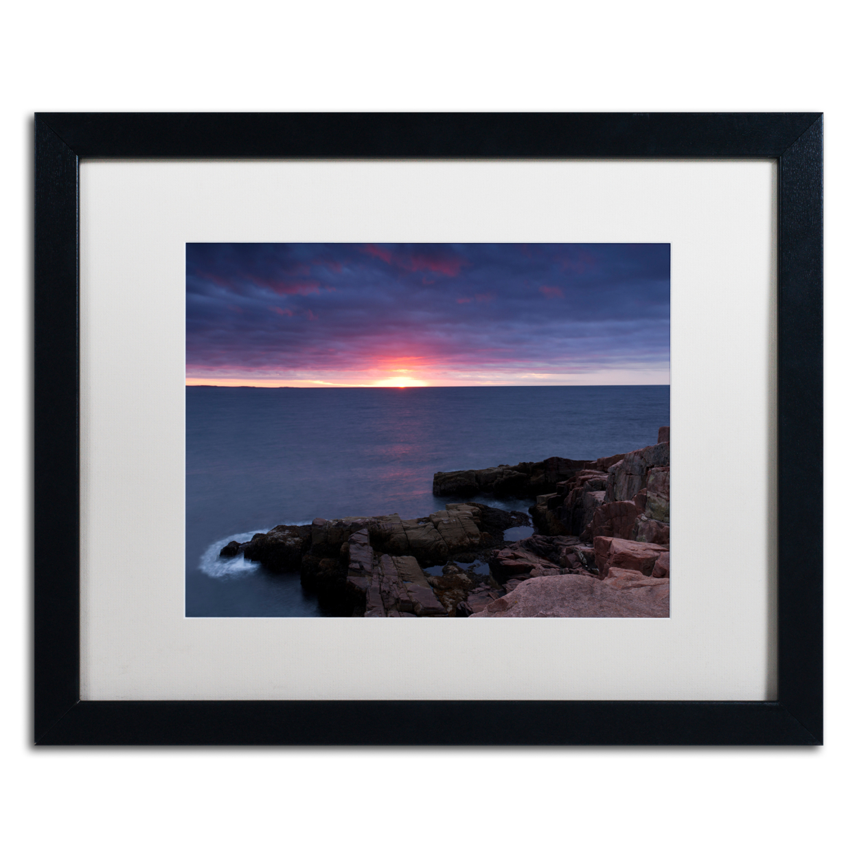 Michael Blanchette Photography 'Stormy Sunup' Black Wooden Framed Art 18 X 22 Inches