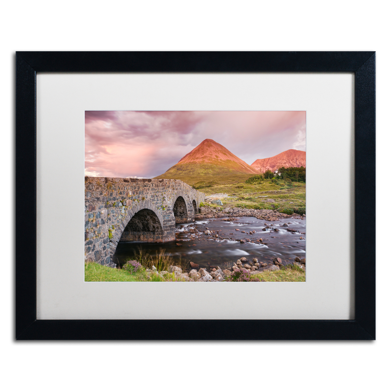 Michael Blanchette Photography 'Scottish Bridge' Black Wooden Framed Art 18 X 22 Inches