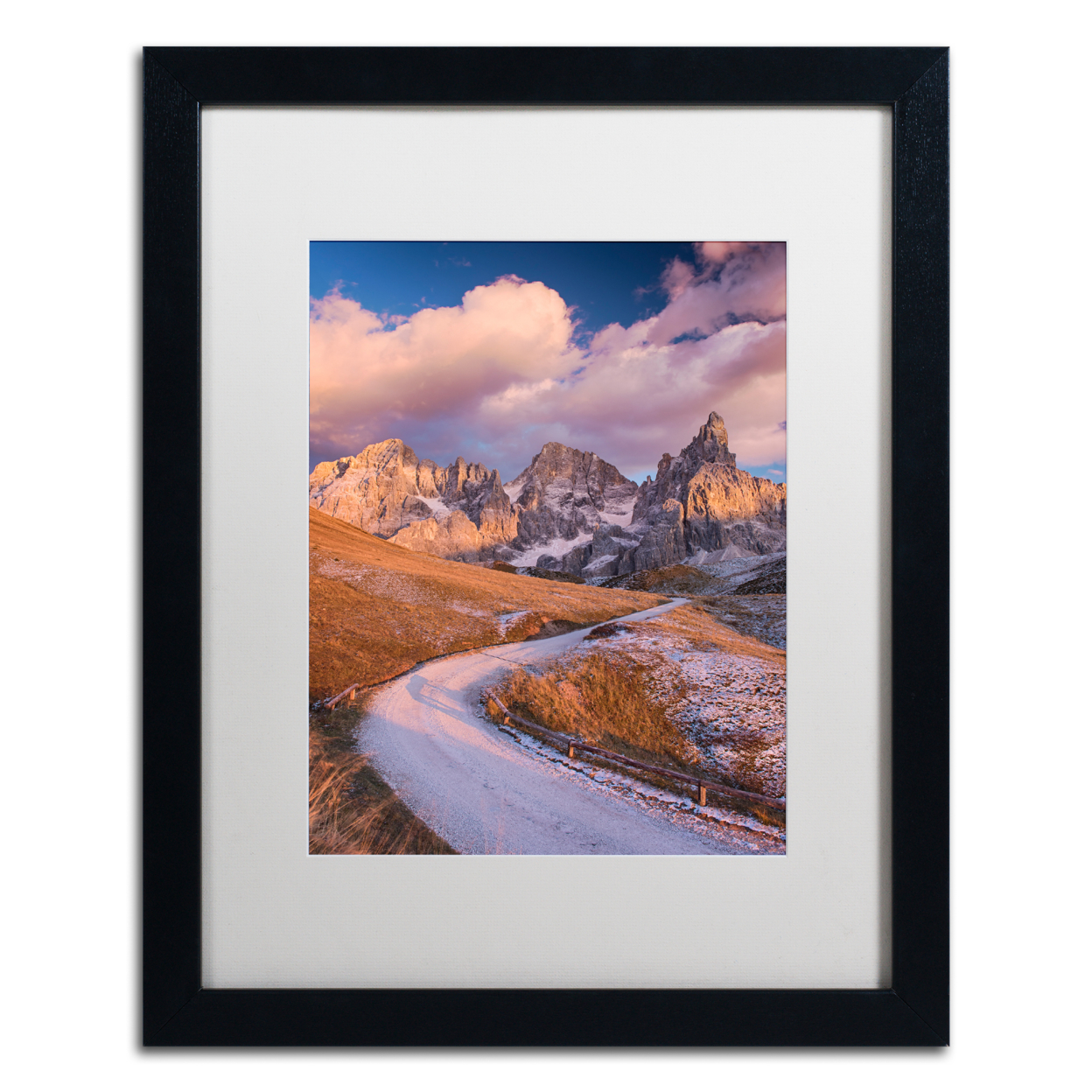 Michael Blanchette Photography 'The High Road' Black Wooden Framed Art 18 X 22 Inches