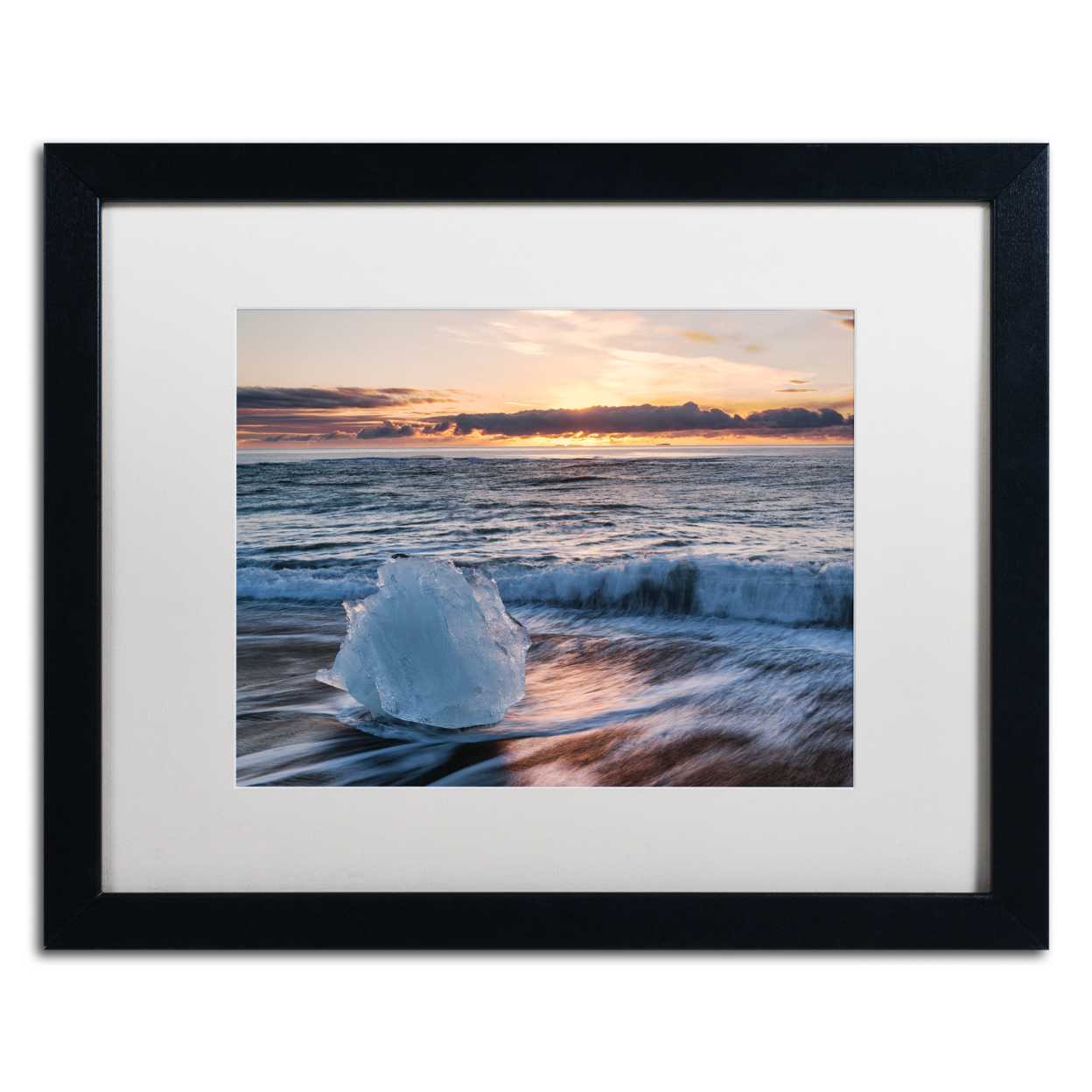 Michael Blanchette Photography 'Crystal Floret' Black Wooden Framed Art 18 X 22 Inches