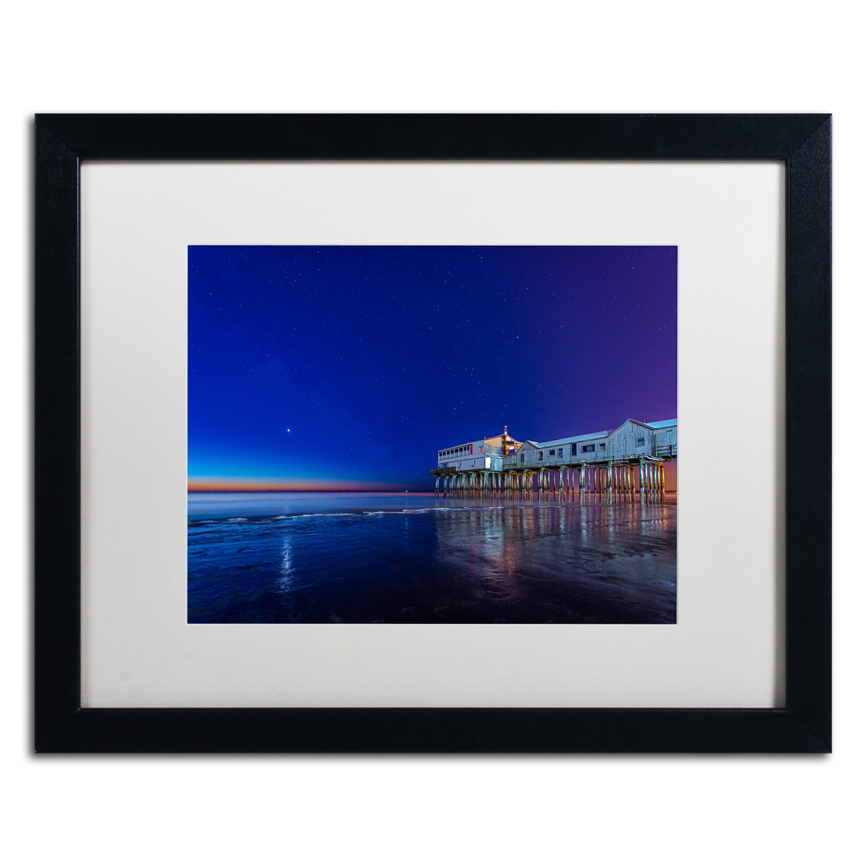Michael Blanchette Photography 'Lights Of Dawn' Black Wooden Framed Art 18 X 22 Inches