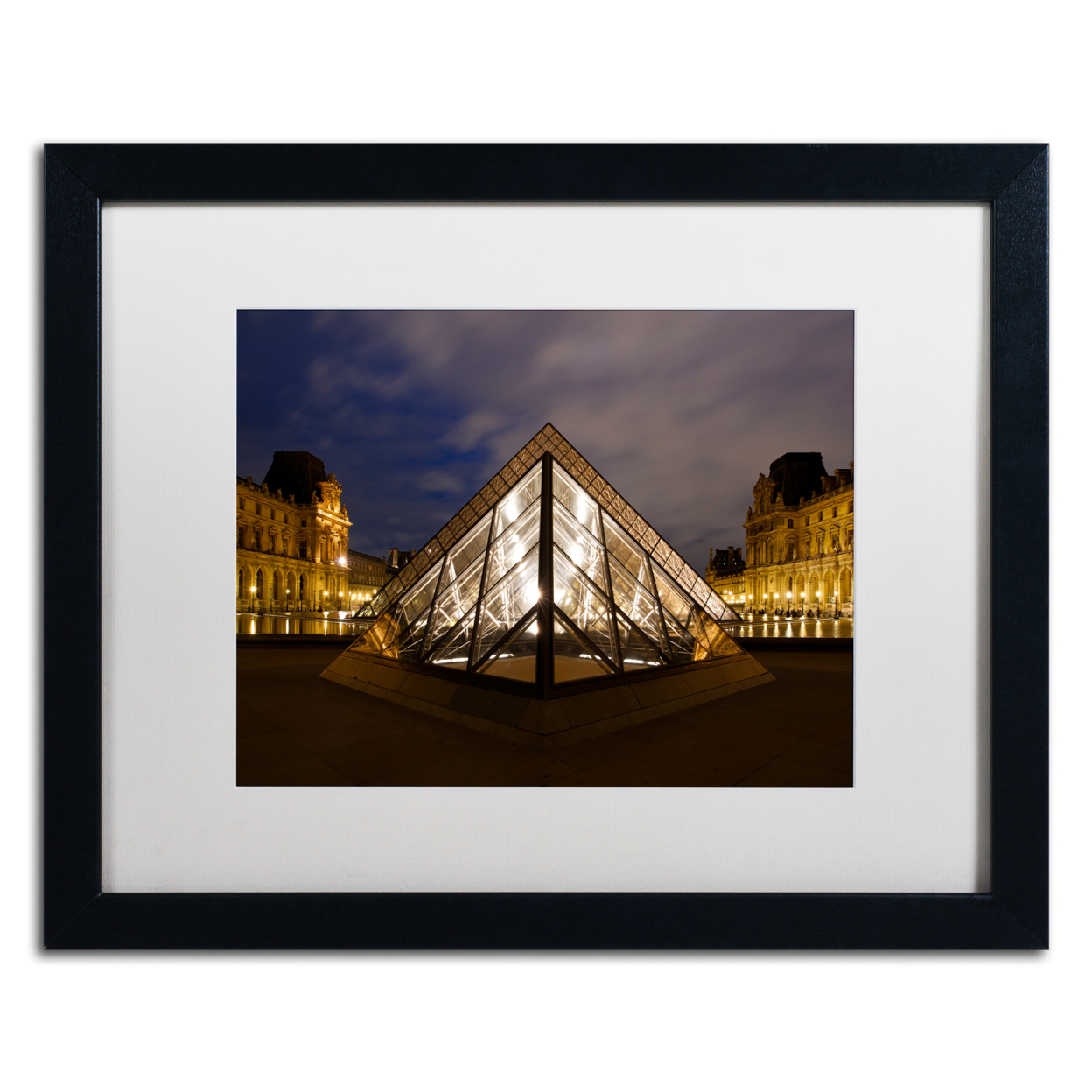 Michael Blanchette Photography 'Louvre Pyramid' Black Wooden Framed Art 18 X 22 Inches