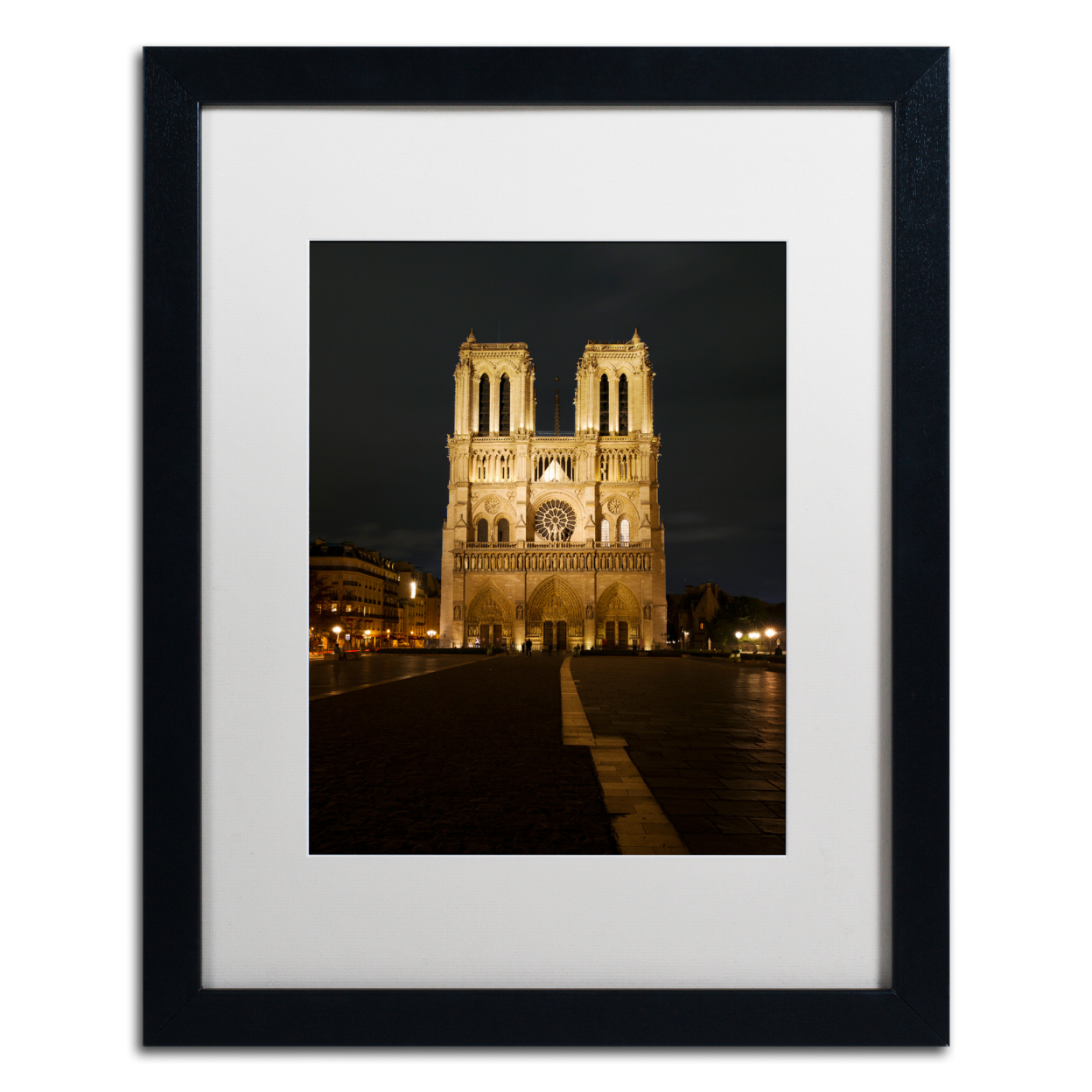 Michael Blanchette Photography 'Notre-Dame De Paris' Black Wooden Framed Art 18 X 22 Inches