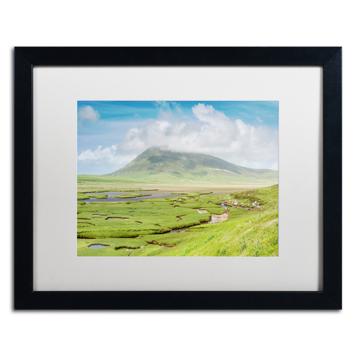 Michael Blanchette Photography 'The Harris Saltings' Black Wooden Framed Art 18 X 22 Inches