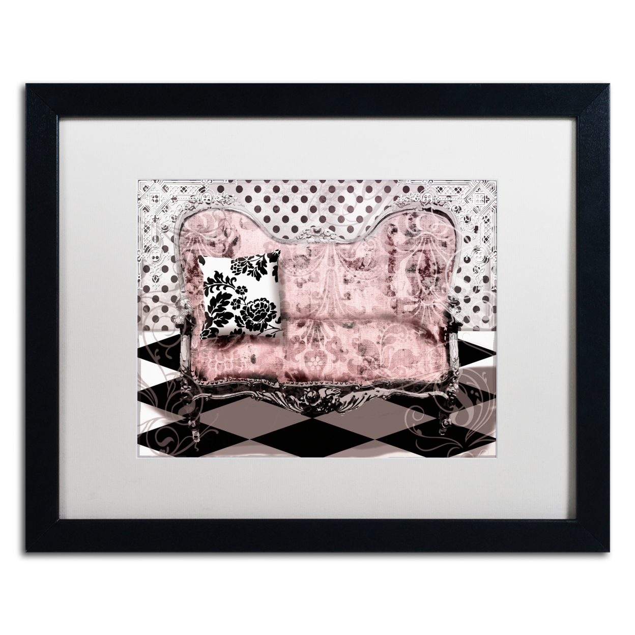 Color Bakery 'Poitrine Rose' Black Wooden Framed Art 18 X 22 Inches