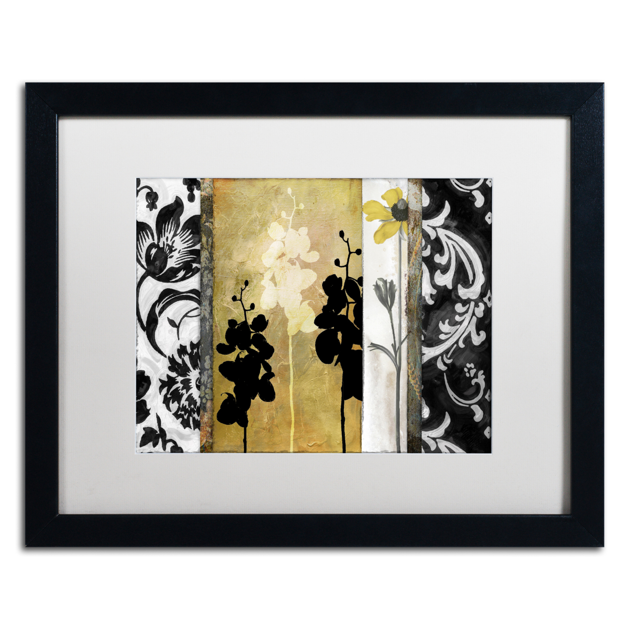 Color Bakery 'Gardenscape II' Black Wooden Framed Art 18 X 22 Inches