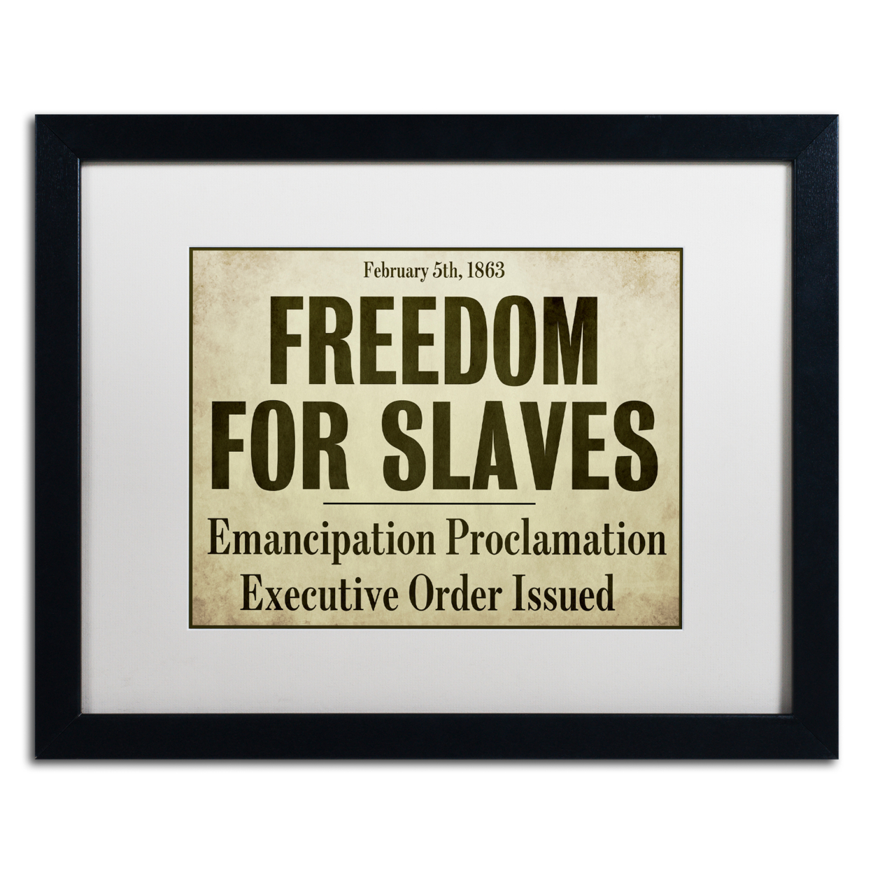 Color Bakery 'Emancipation' Black Wooden Framed Art 18 X 22 Inches