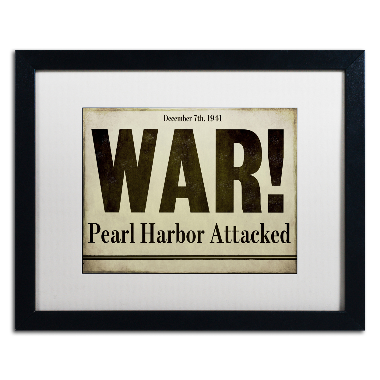 Color Bakery 'Pearl Harbor' Black Wooden Framed Art 18 X 22 Inches