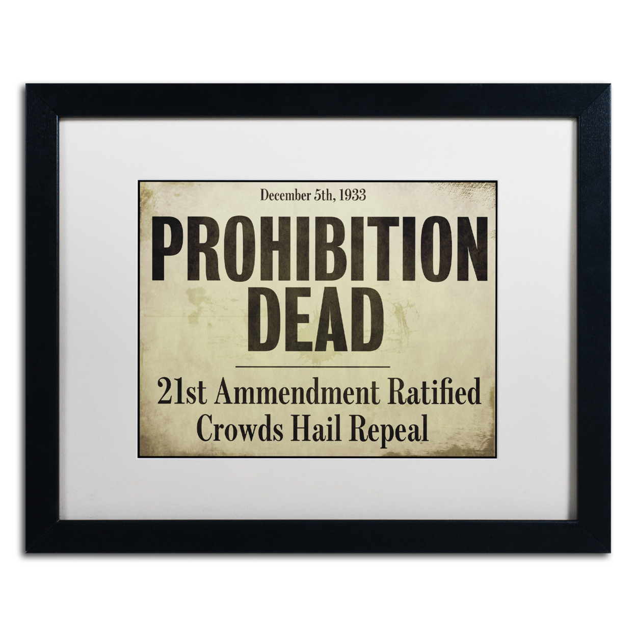 Color Bakery 'Prohibition' Black Wooden Framed Art 18 X 22 Inches