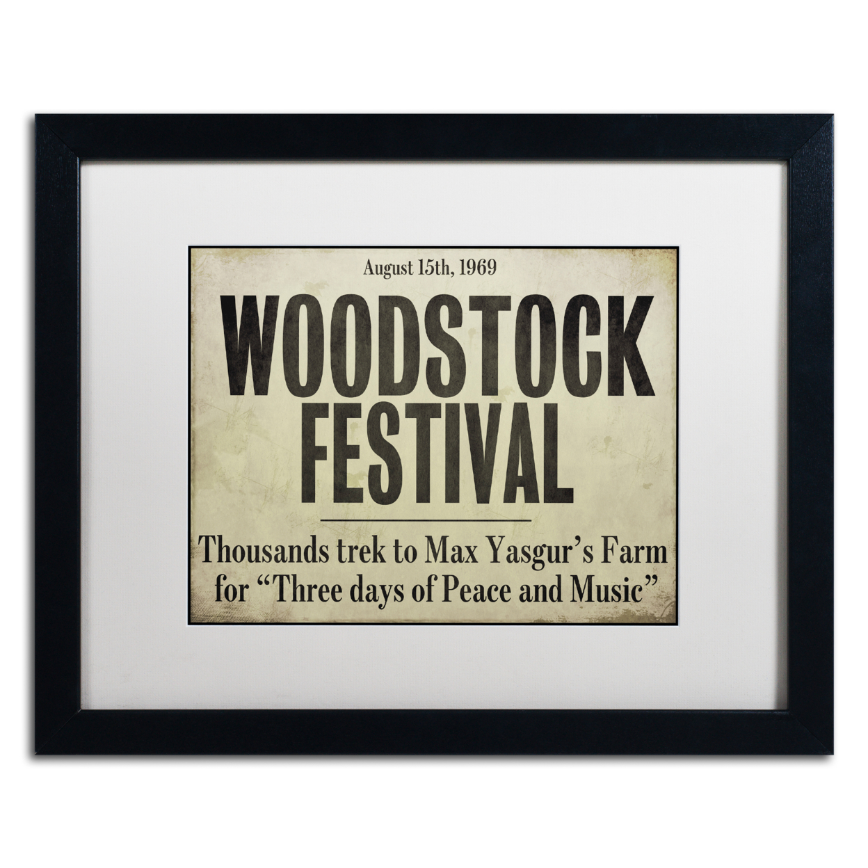 Color Bakery 'Woodstock' Black Wooden Framed Art 18 X 22 Inches