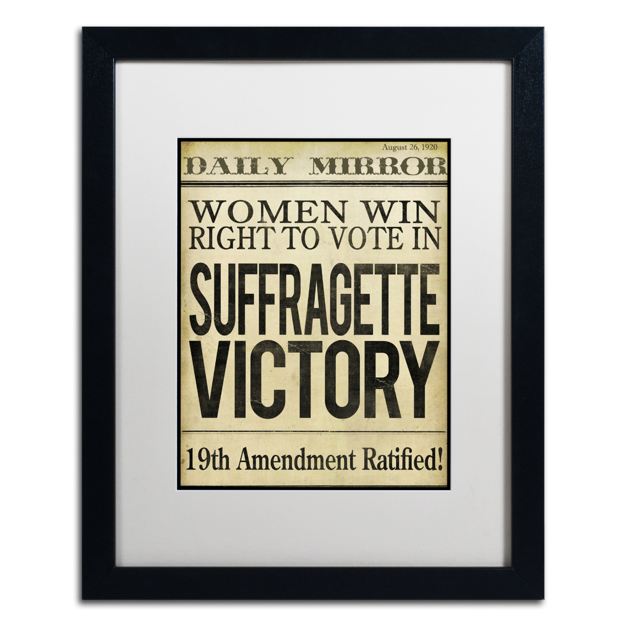 Color Bakery 'Women?s Right To Vote' Black Wooden Framed Art 18 X 22 Inches