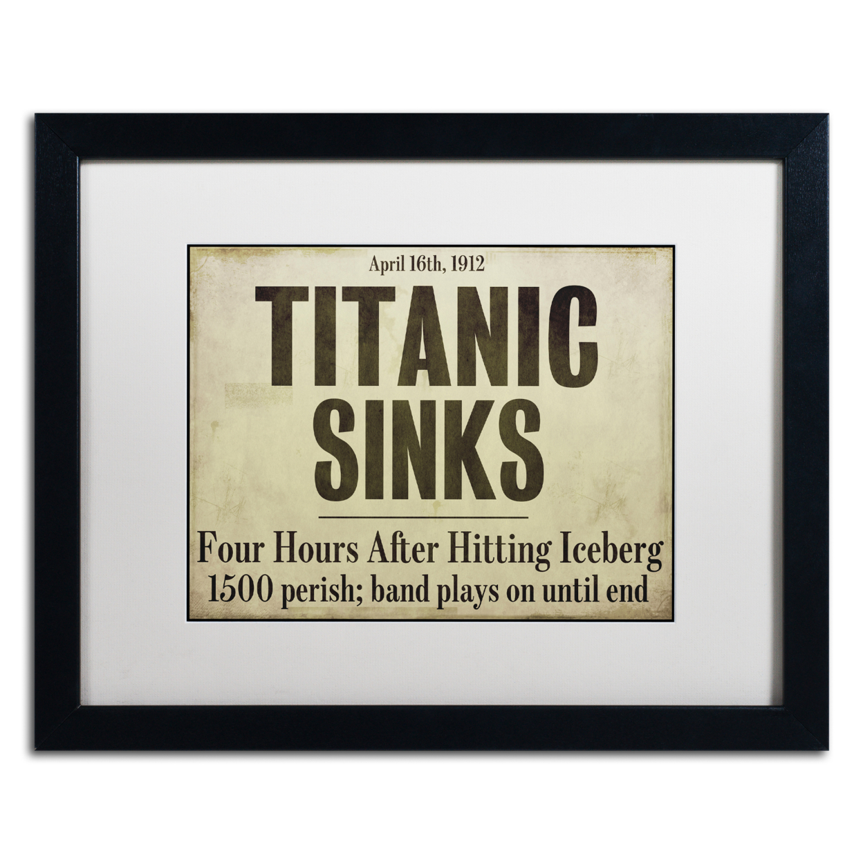 Color Bakery 'Titanic' Black Wooden Framed Art 18 X 22 Inches