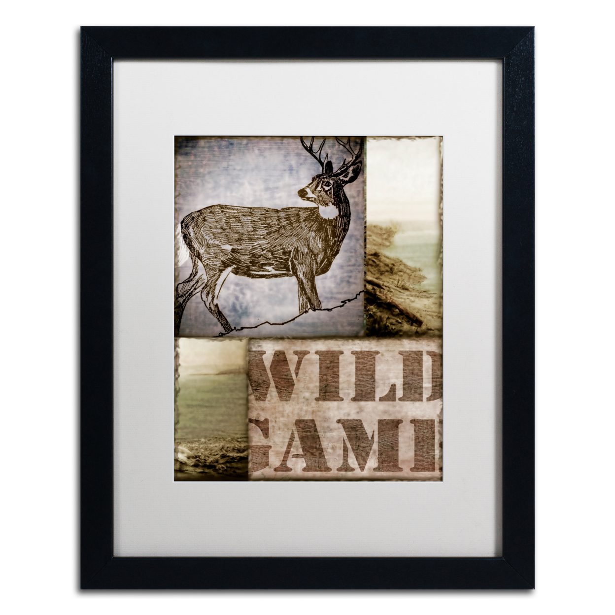 Color Bakery 'Wild Game' Black Wooden Framed Art 18 X 22 Inches