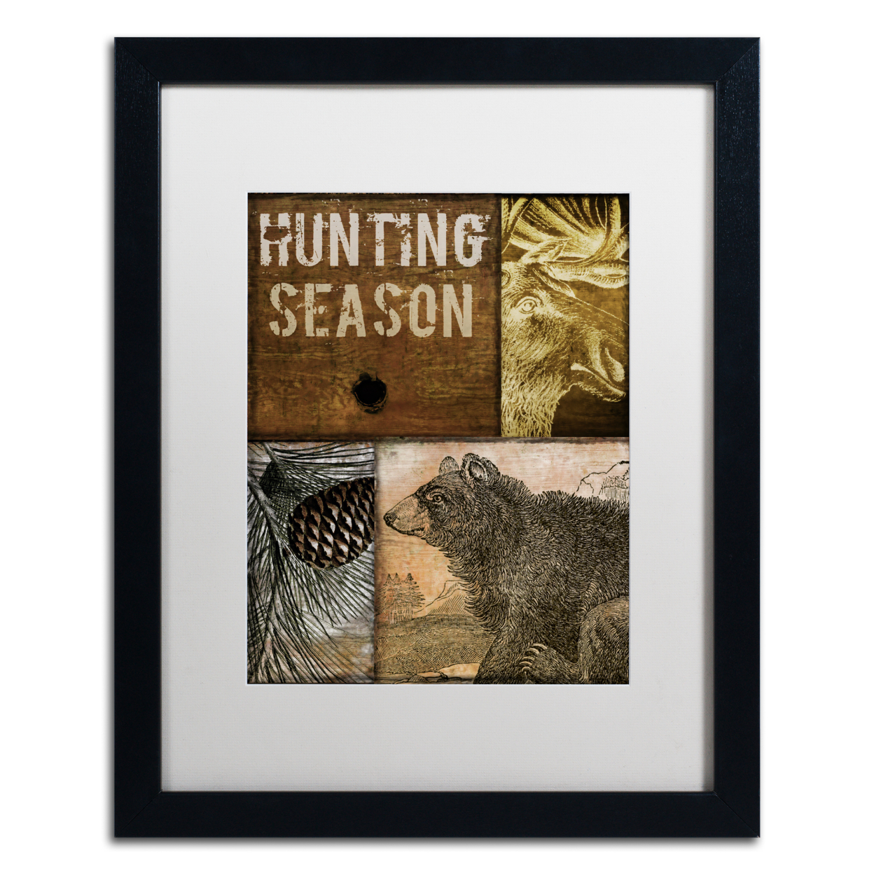 Color Bakery 'Hunting Season IV' Black Wooden Framed Art 18 X 22 Inches