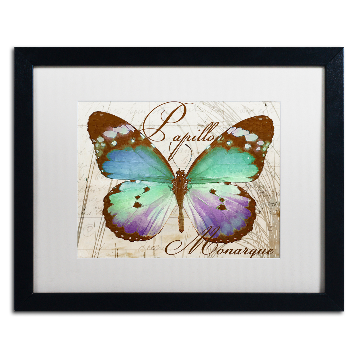 Color Bakery 'Papillon I' Black Wooden Framed Art 18 X 22 Inches