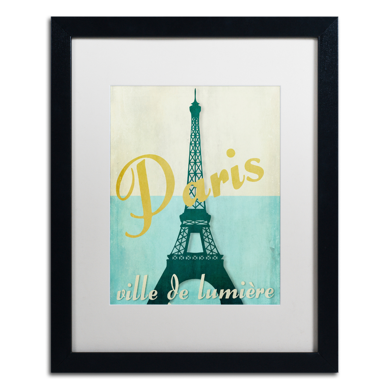 Color Bakery 'Paris City Of Light' Black Wooden Framed Art 18 X 22 Inches