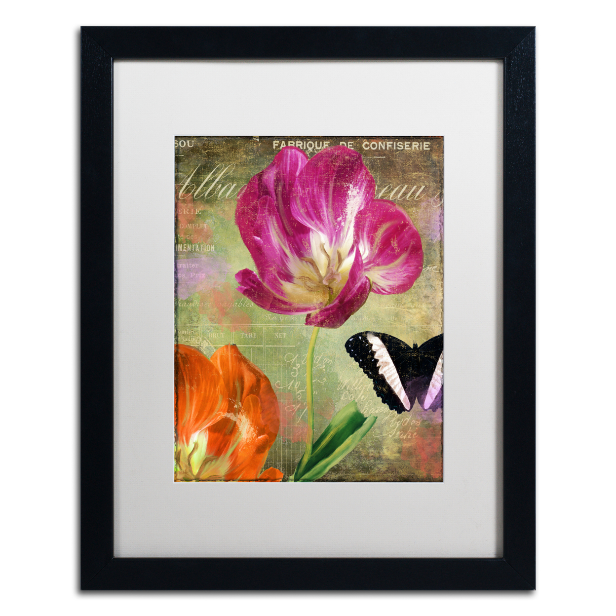 Color Bakery 'Aubergine Peony' Black Wooden Framed Art 18 X 22 Inches