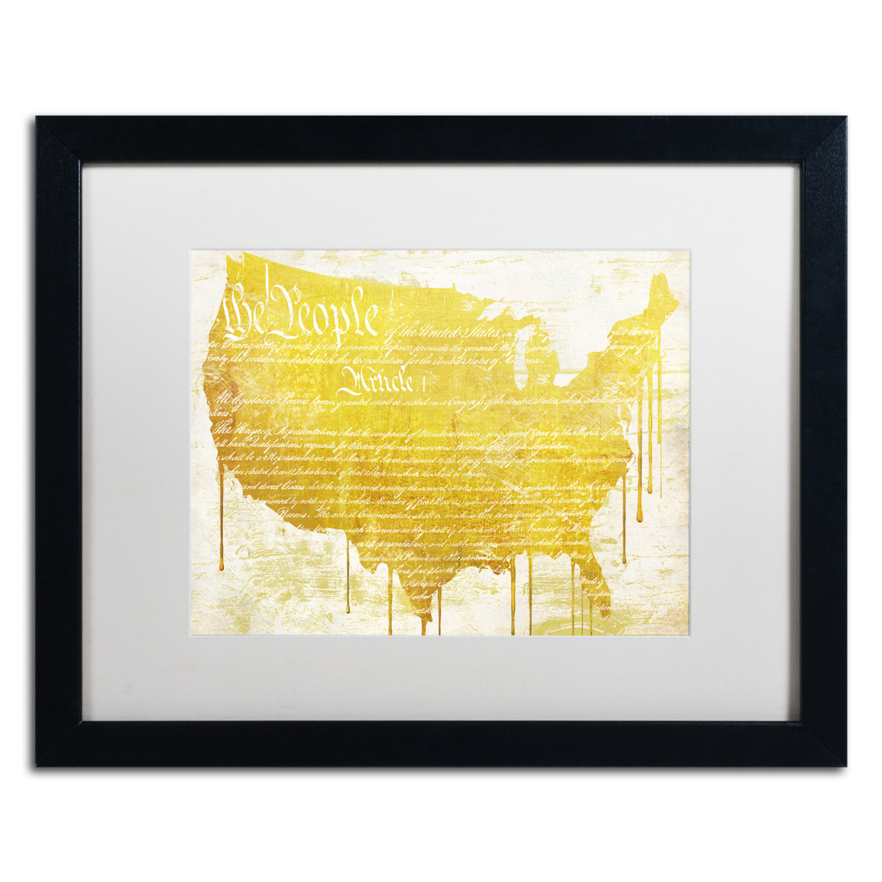 Color Bakery 'American Dream II' Black Wooden Framed Art 18 X 22 Inches