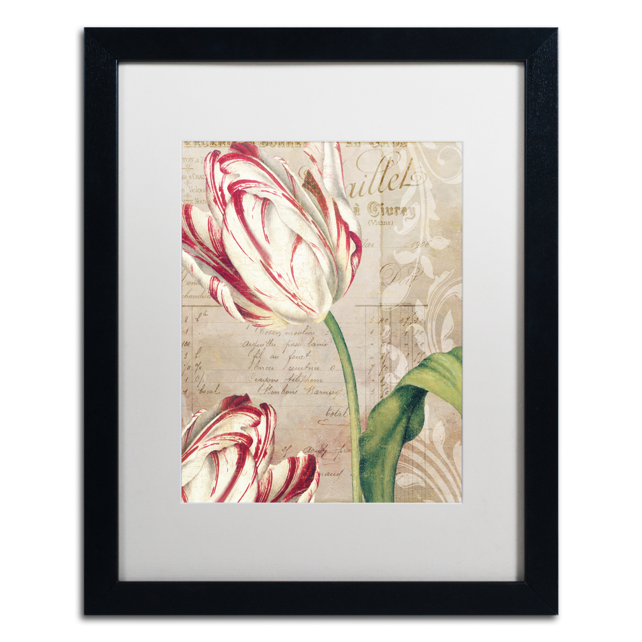 Color Bakery 'Tulips' Black Wooden Framed Art 18 X 22 Inches