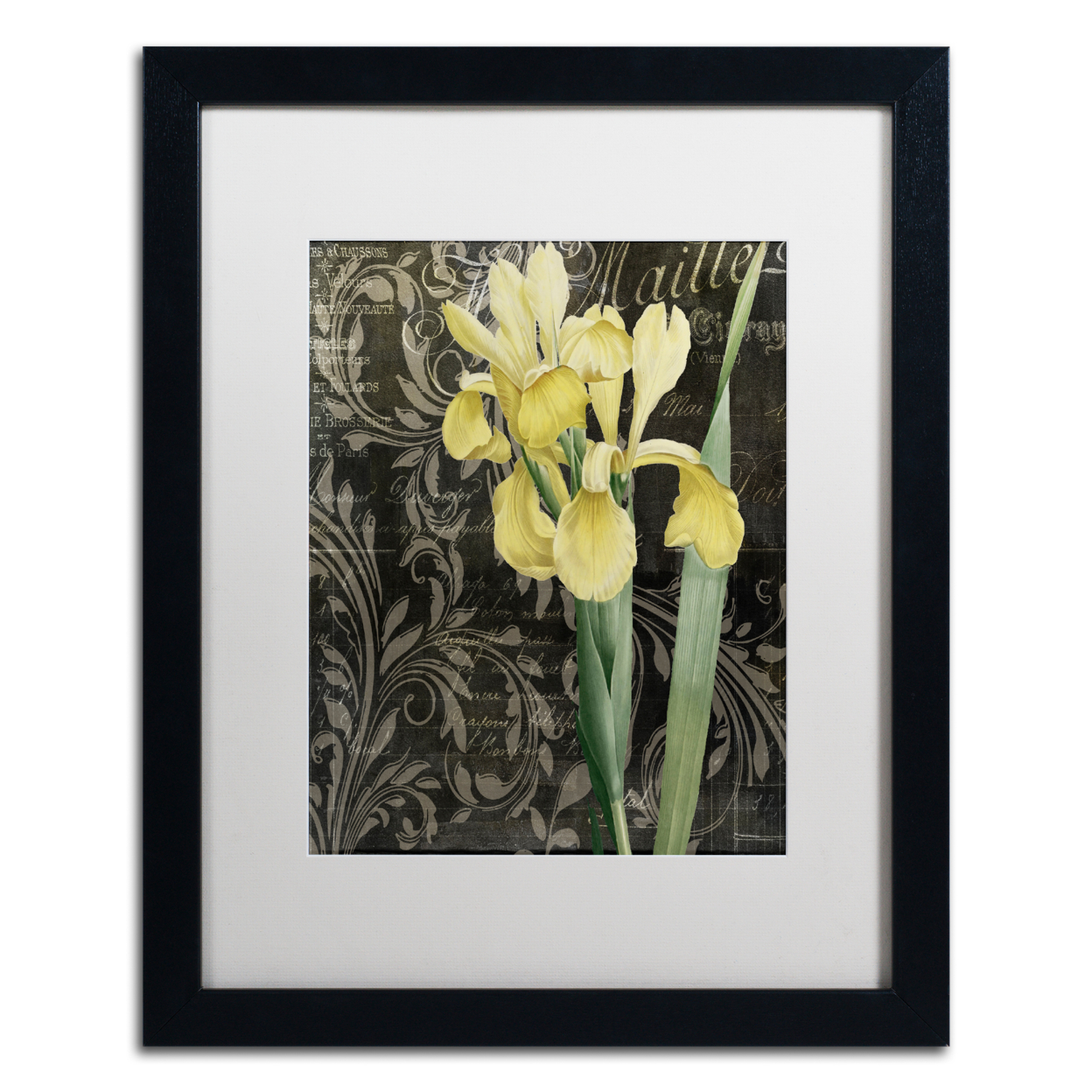 Color Bakery 'Ode To Yellow Flowers' Black Wooden Framed Art 18 X 22 Inches