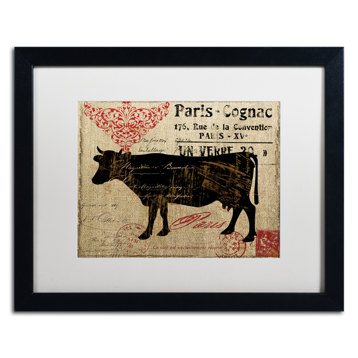 Color Bakery 'Paris Farms I' Black Wooden Framed Art 18 X 22 Inches