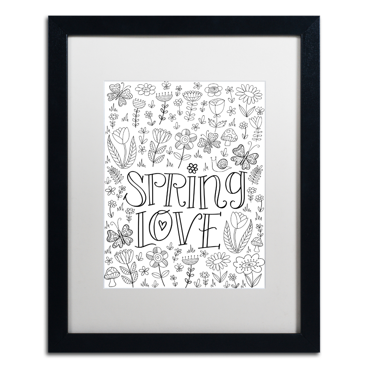 Elizabeth Caldwell 'Spring Love' Black Wooden Framed Art 18 X 22 Inches