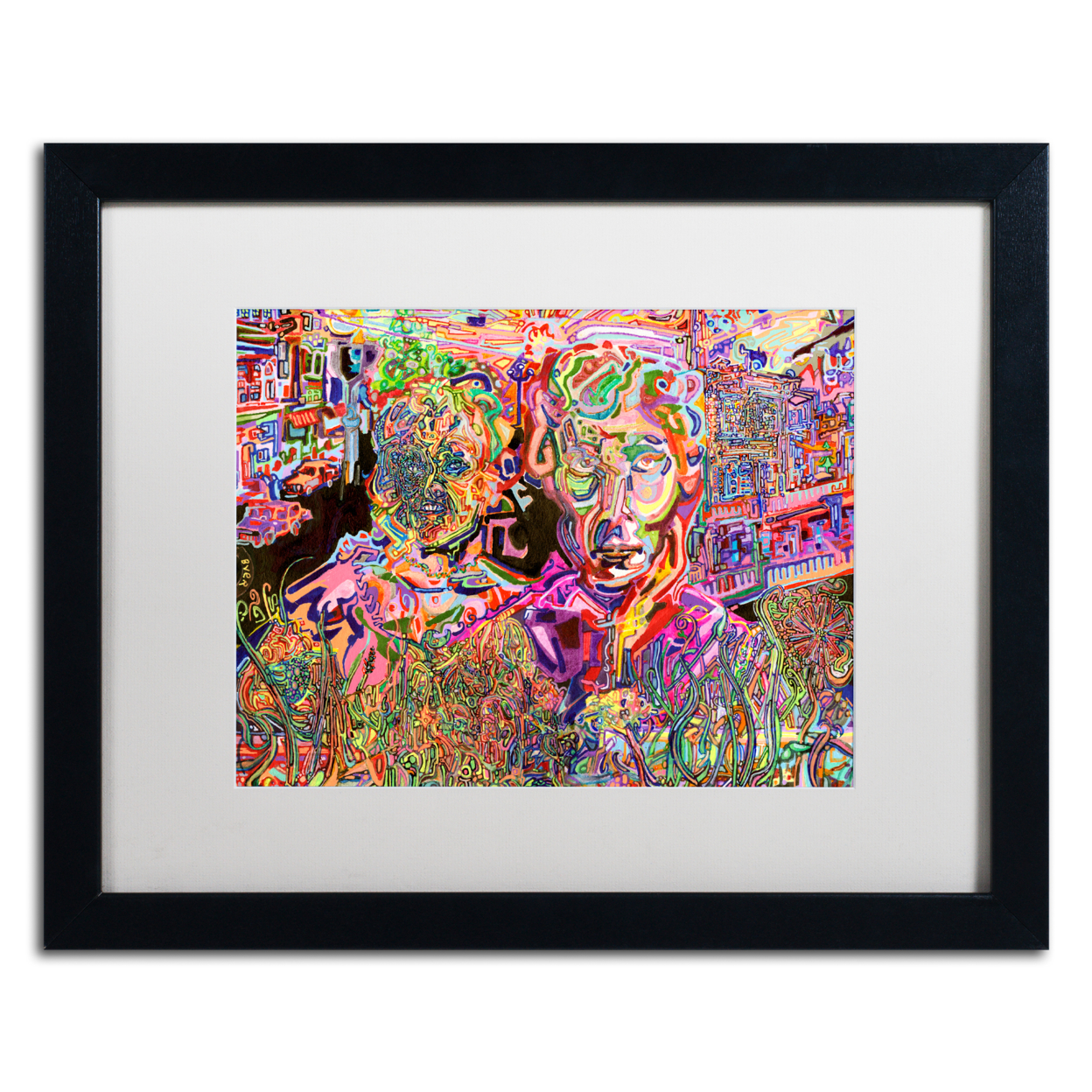 Josh Byer 'Flower Box' Black Wooden Framed Art 18 X 22 Inches