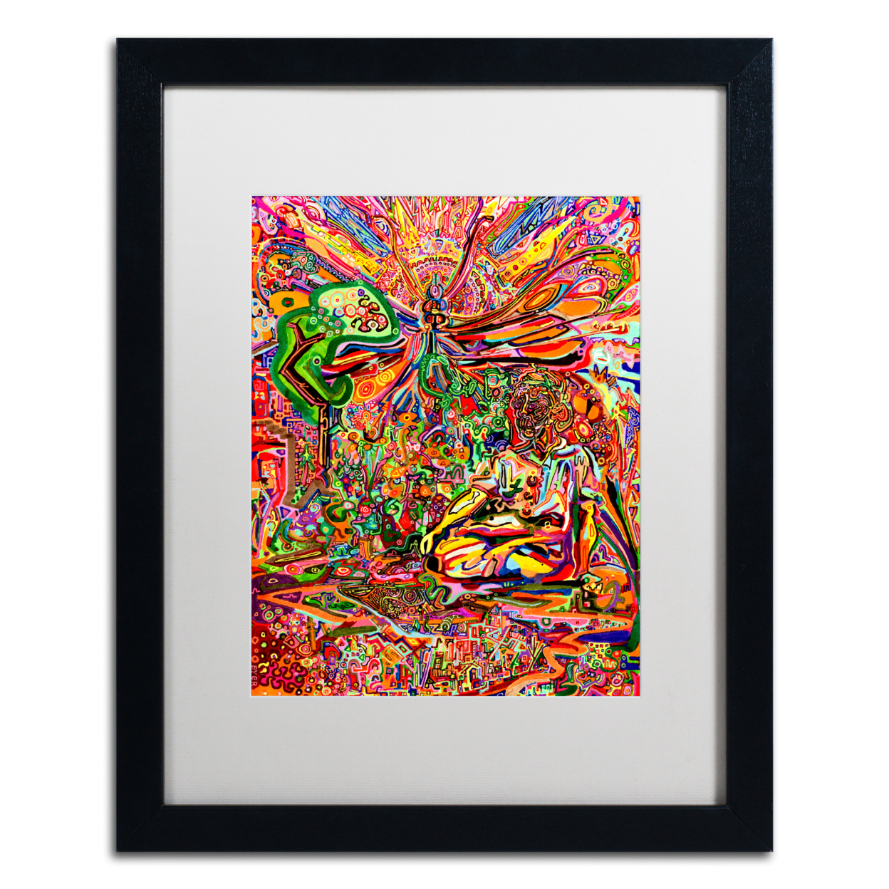 Josh Byer 'Butterfly Rising' Black Wooden Framed Art 18 X 22 Inches