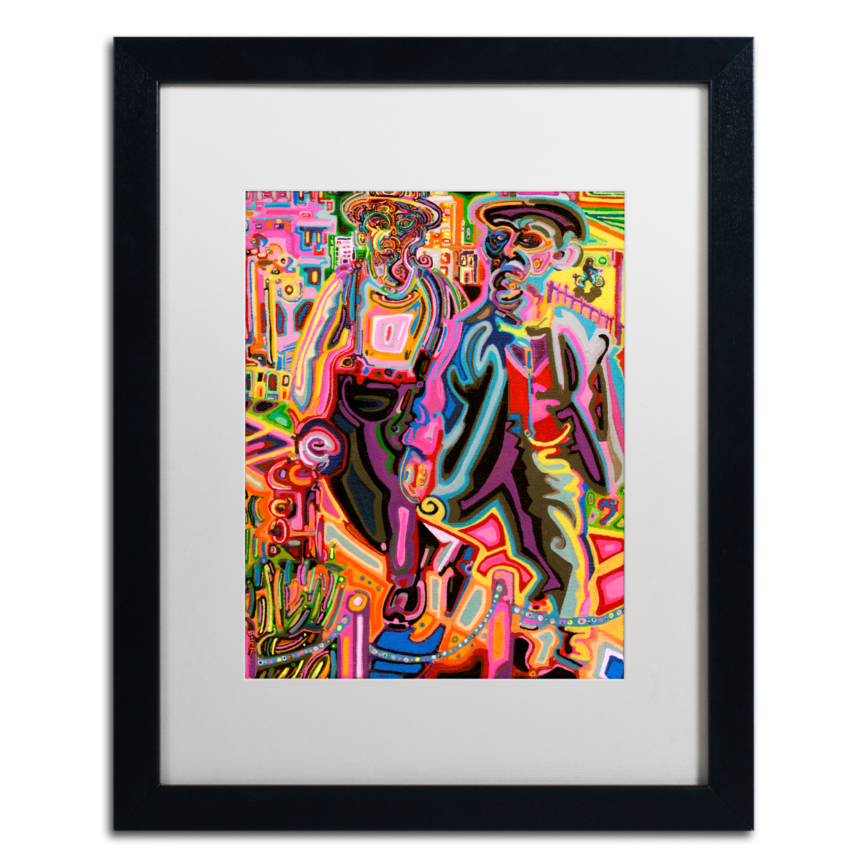 Josh Byer 'Thugs' Black Wooden Framed Art 18 X 22 Inches