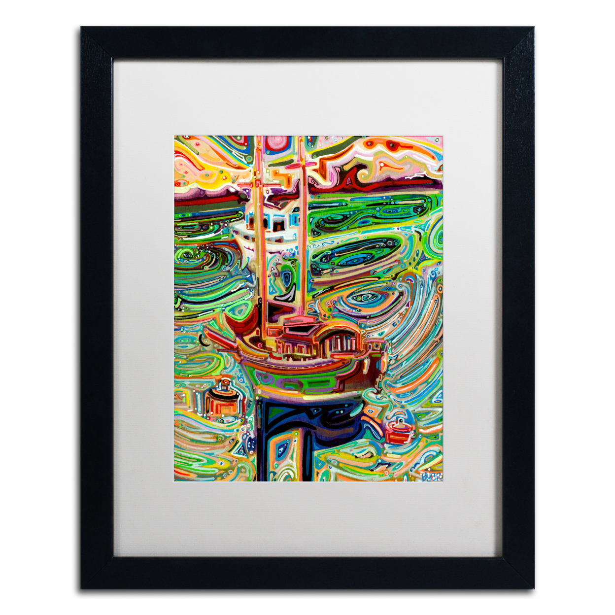 Josh Byer 'Sailing To Tofino' Black Wooden Framed Art 18 X 22 Inches