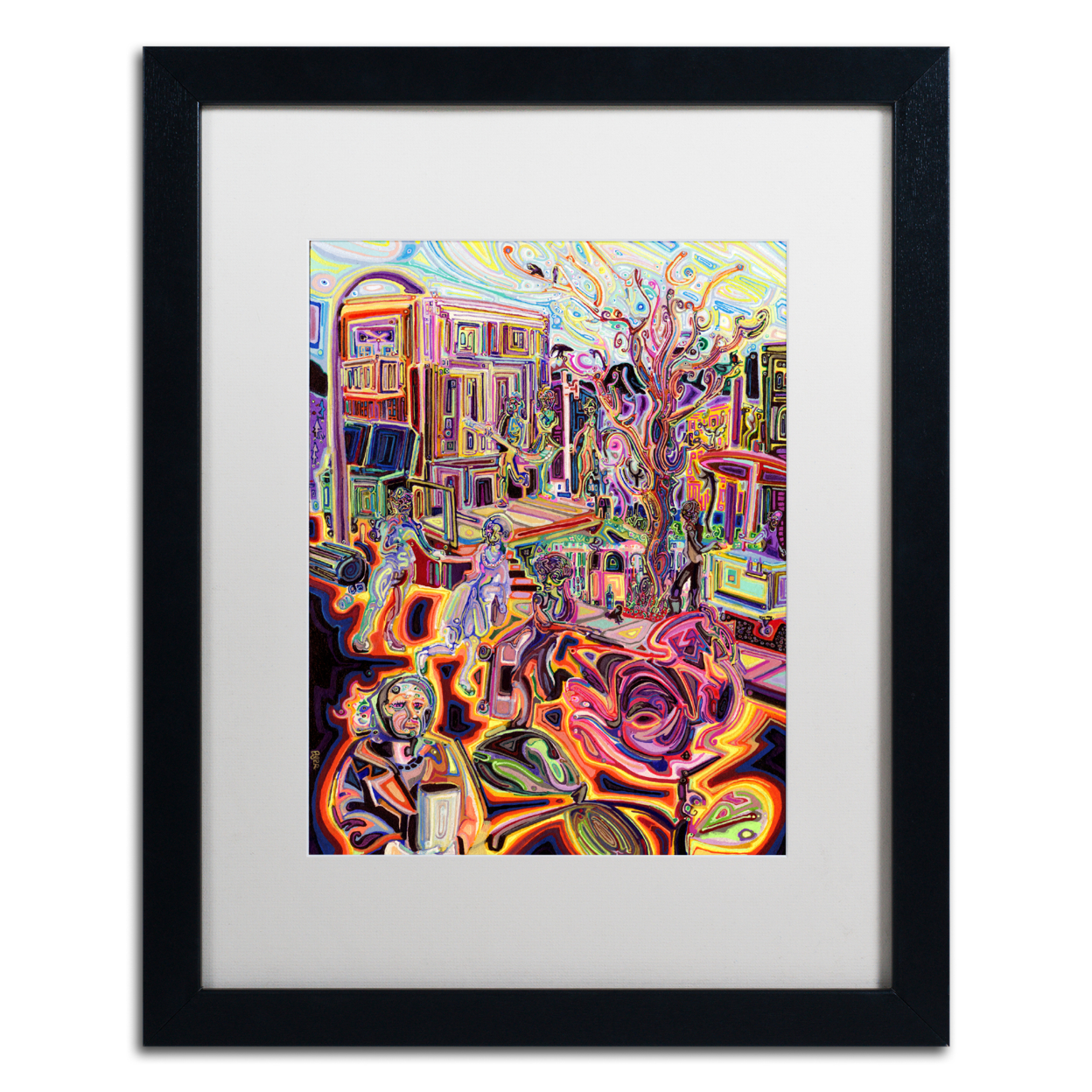 Josh Byer 'Pink Eye' Black Wooden Framed Art 18 X 22 Inches