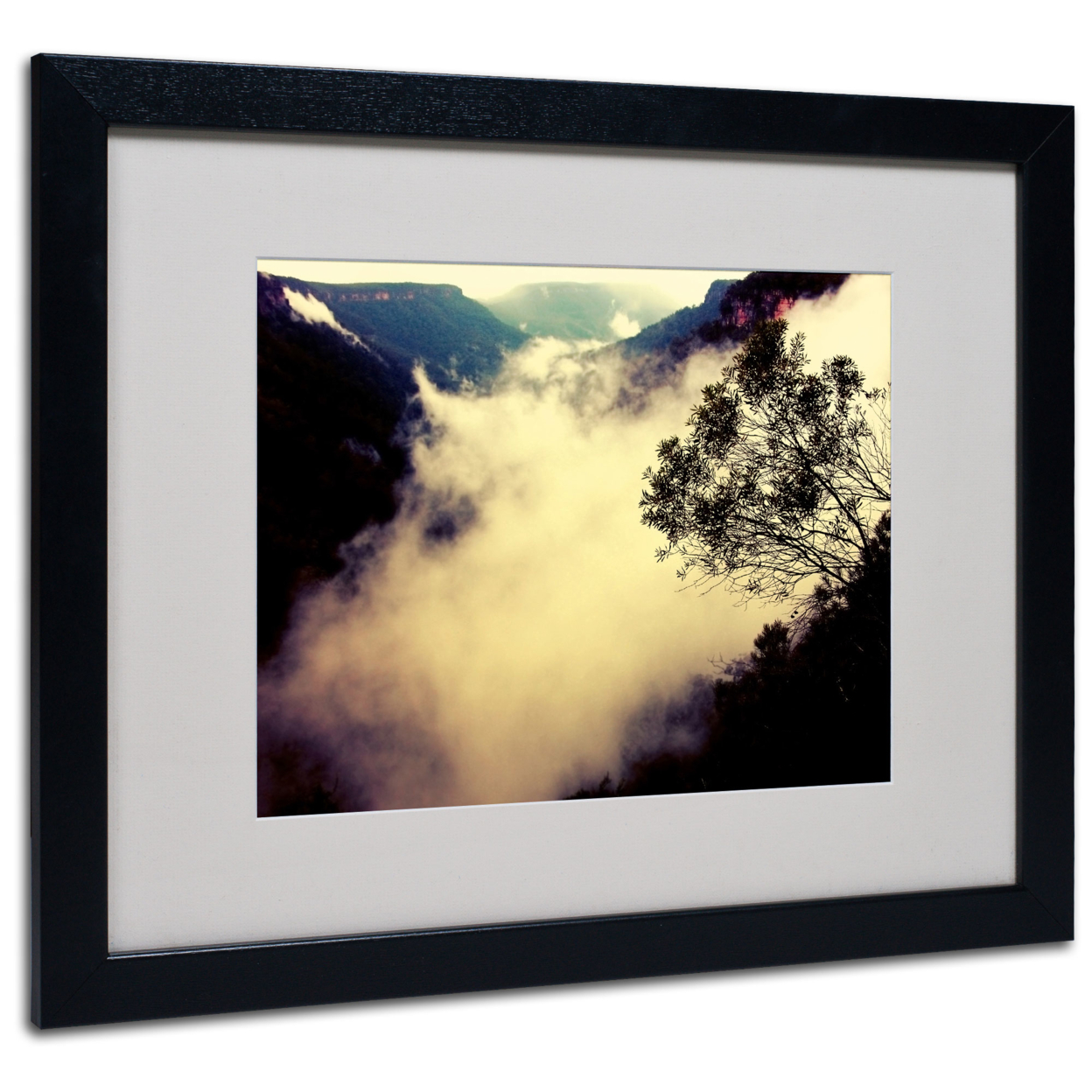 Beata Czyzowska Young 'Valley Of Light' Black Wooden Framed Art 18 X 22 Inches