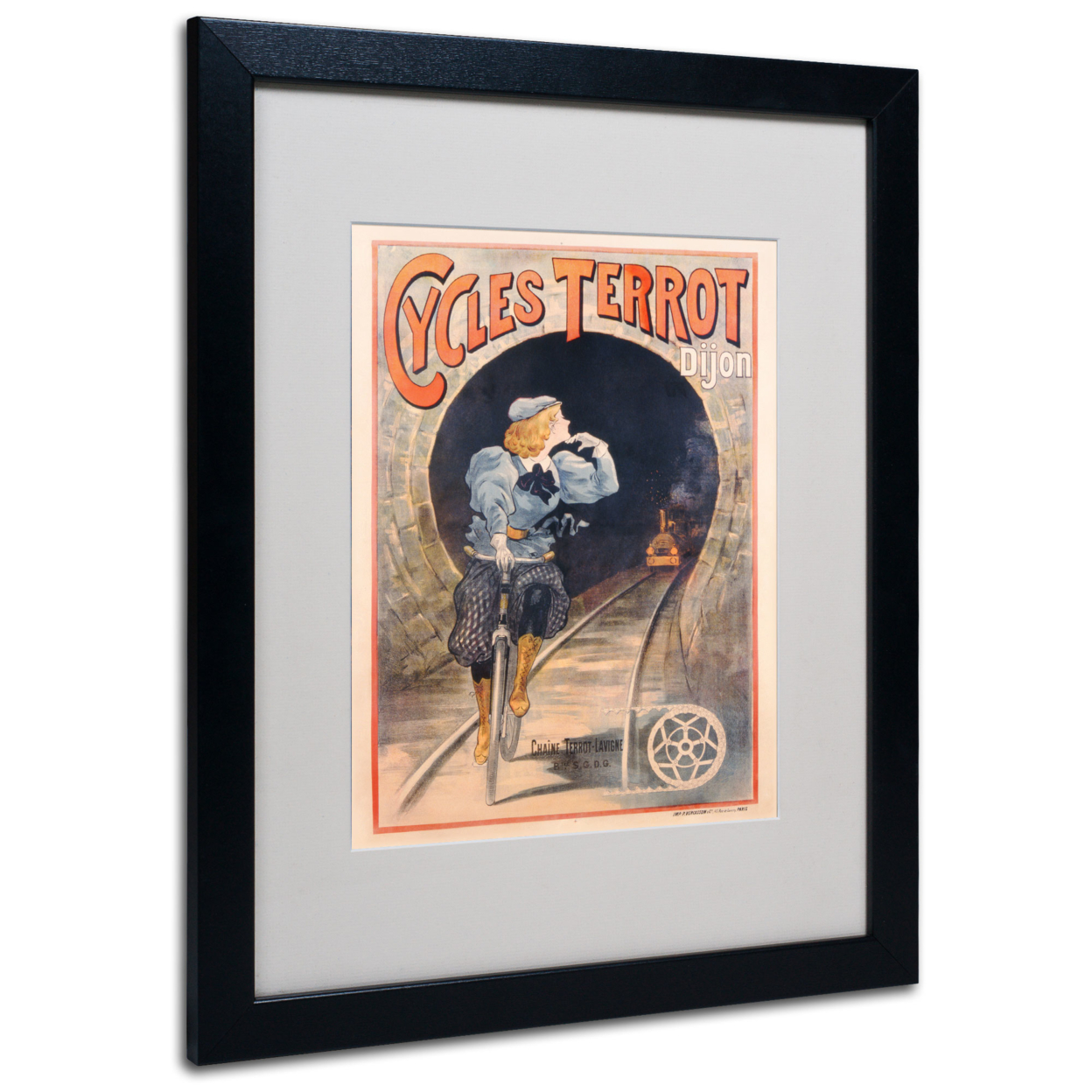 Cycles Terrot 1900' Black Wooden Framed Art 18 X 22 Inches