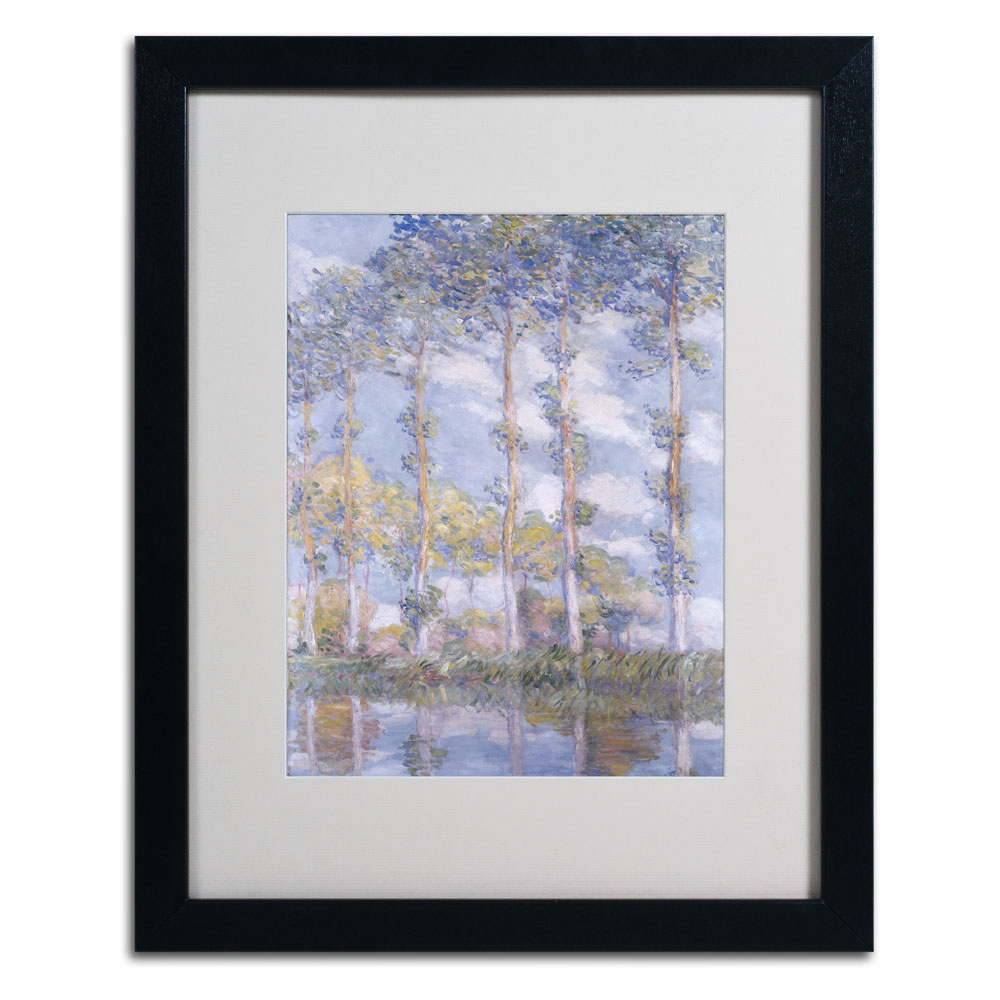 Claude Monet 'The Poplars' Black Wooden Framed Art 18 X 22 Inches