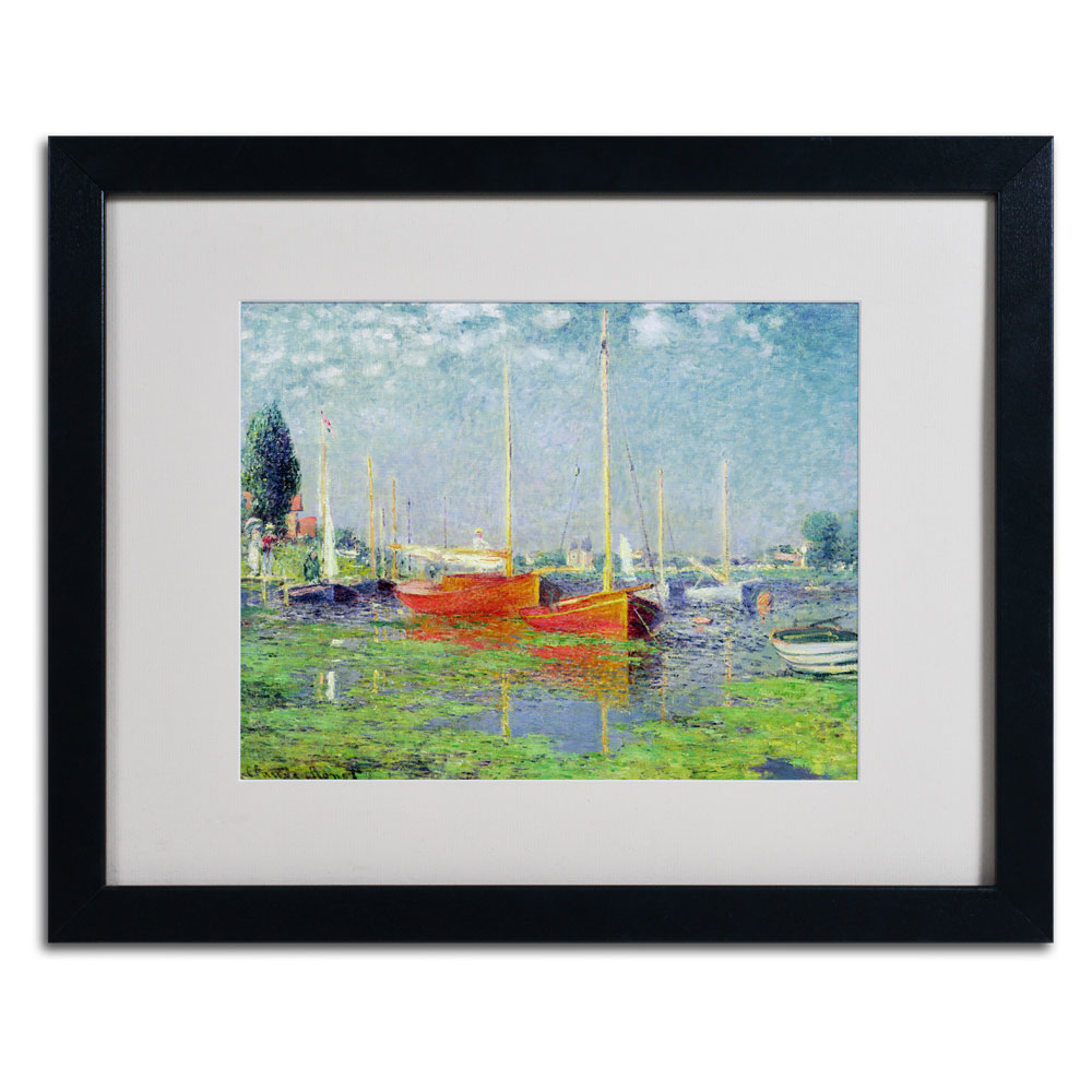 Claude Monet 'Argenteuil' Black Wooden Framed Art 18 X 22 Inches