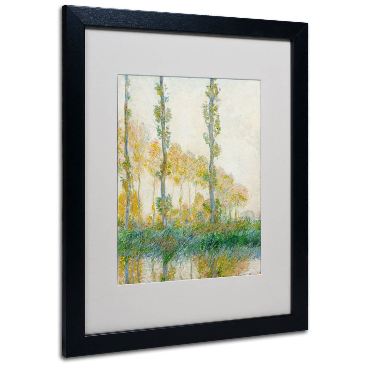 Claude Monet 'The Three Trees Autumn' Black Wooden Framed Art 18 X 22 Inches