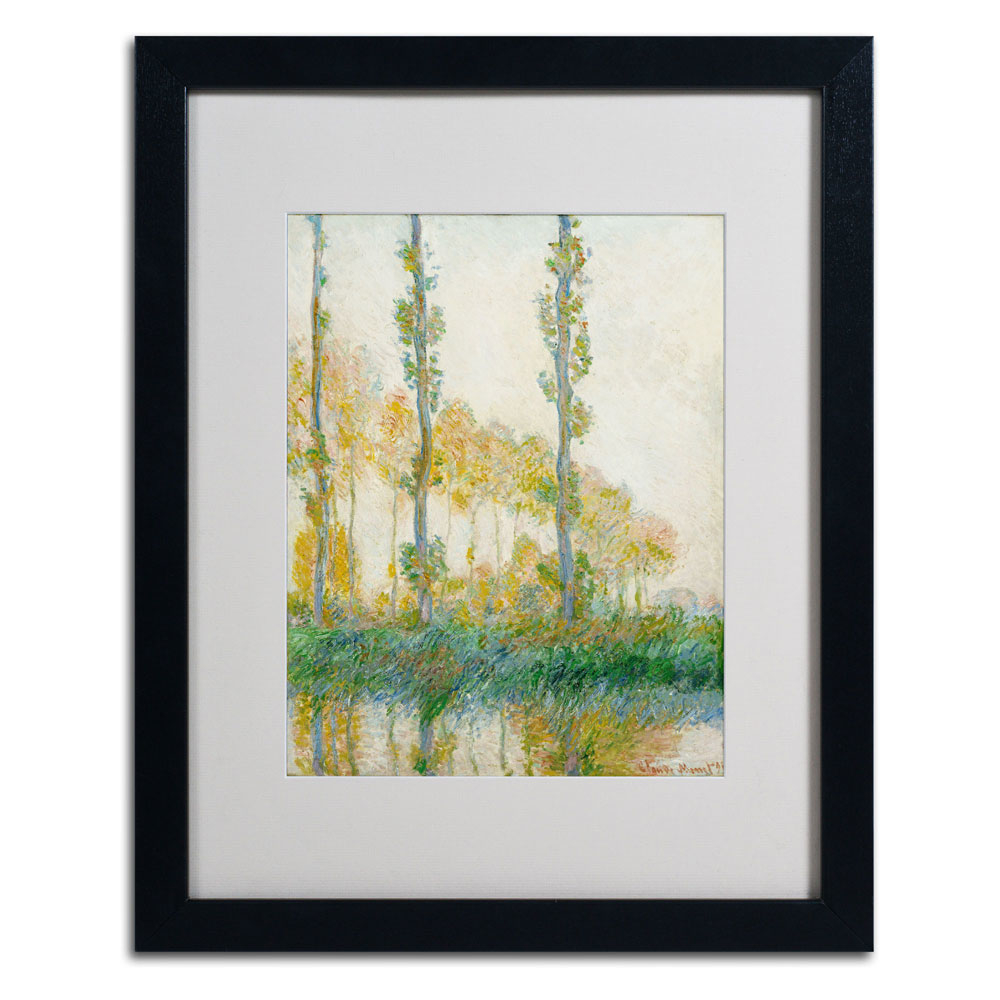 Claude Monet 'The Three Trees Autumn' Black Wooden Framed Art 18 X 22 Inches