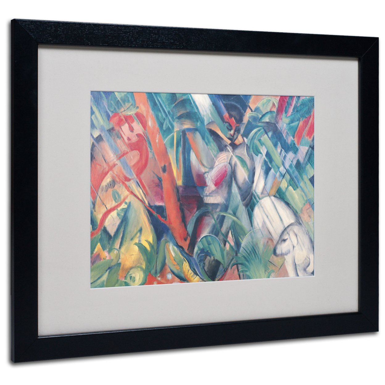 Franz Marc 'In The Rain 1912' Black Wooden Framed Art 18 X 22 Inches