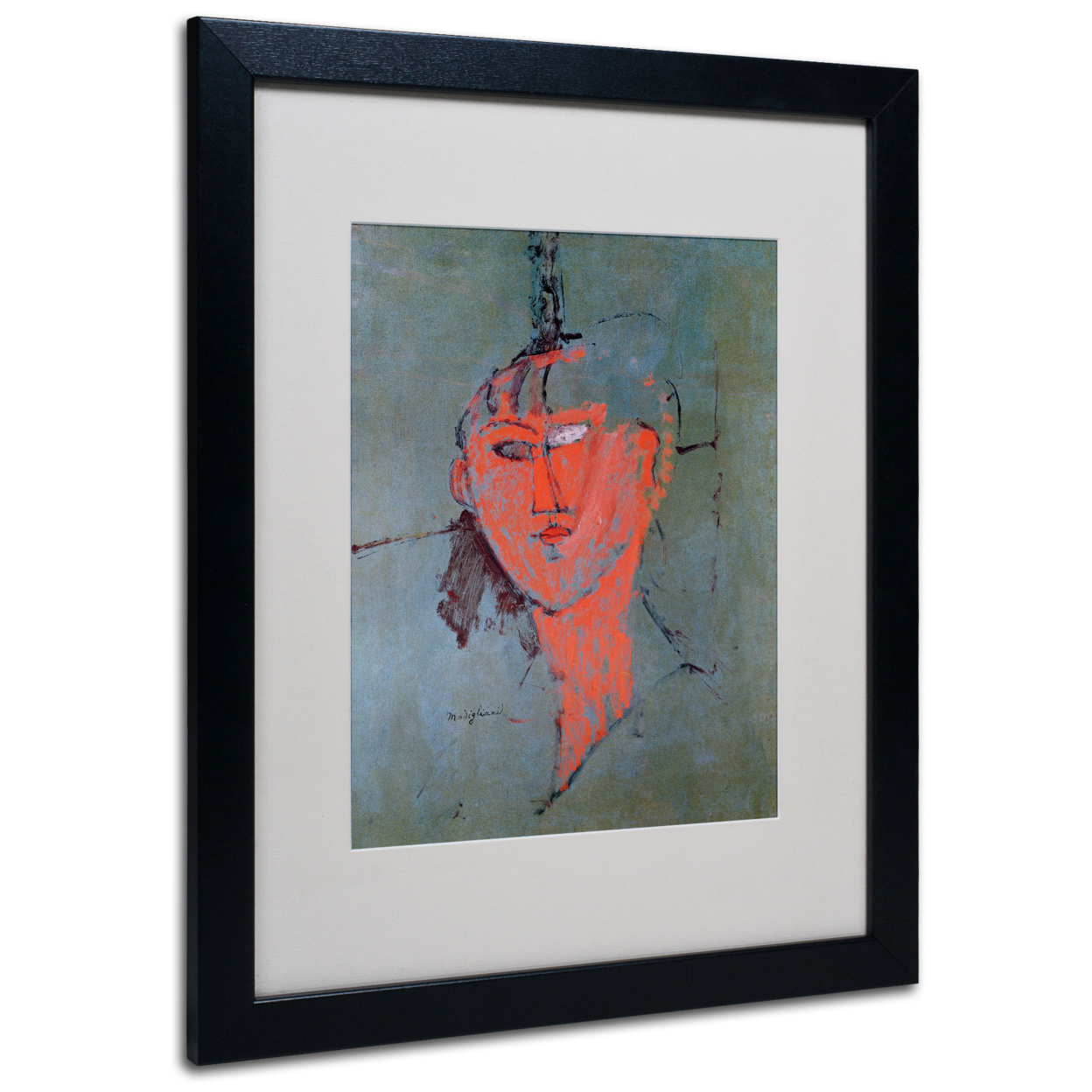 Amadeo Modigliani 'The Red Head 1915' Black Wooden Framed Art 18 X 22 Inches