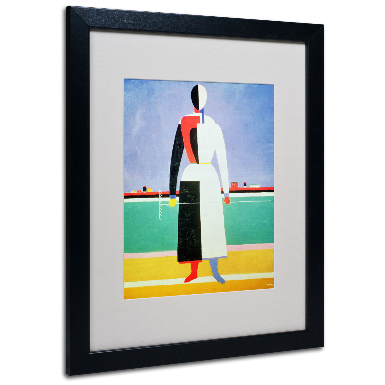 Kazimir Malevich 'Woman With Rake 1928-32' Black Wooden Framed Art 18 X 22 Inches