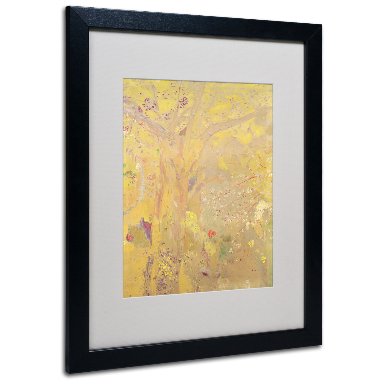 Odilon Redon 'Yellow Tree 1900' Black Wooden Framed Art 18 X 22 Inches