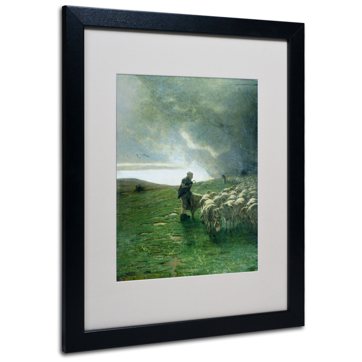 Giovanni Segantini 'After Storm' Black Wooden Framed Art 18 X 22 Inches
