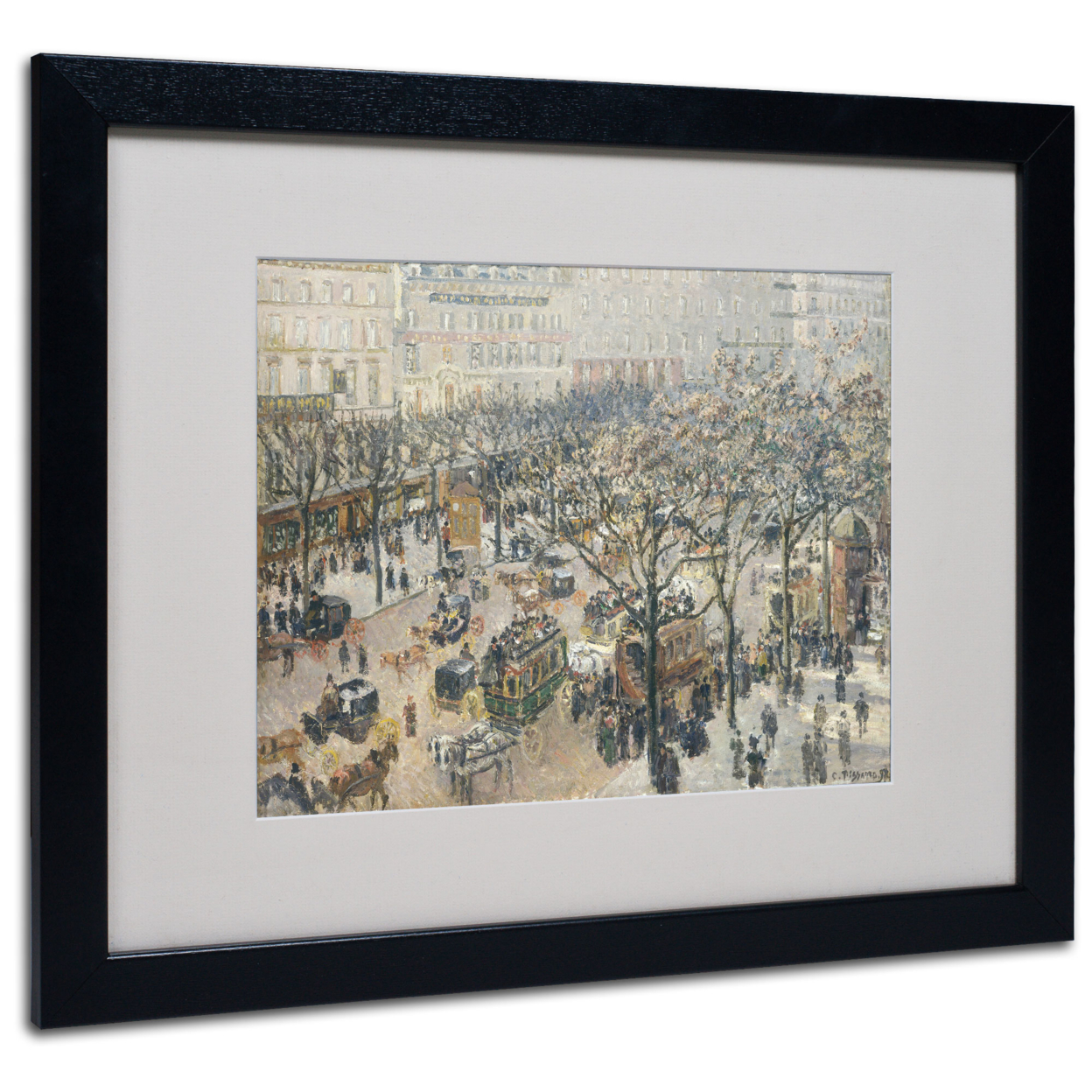 Camille Pissarro 'Boulevard Des Italiens' Black Wooden Framed Art 18 X 22 Inches