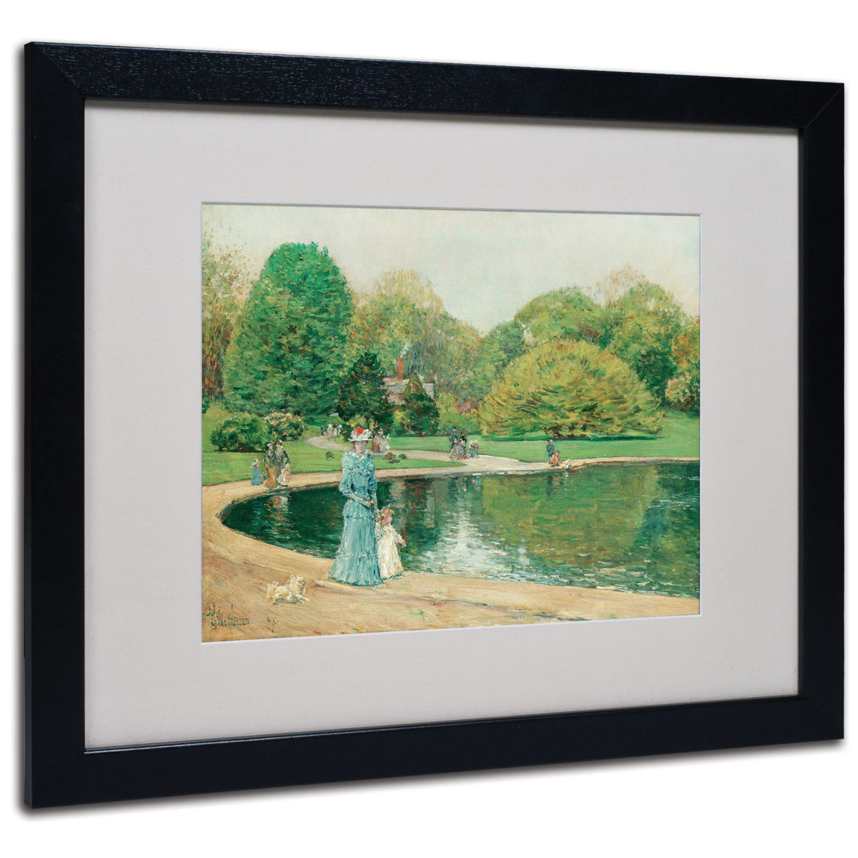 Childe Hassam 'Central Park' Black Wooden Framed Art 18 X 22 Inches