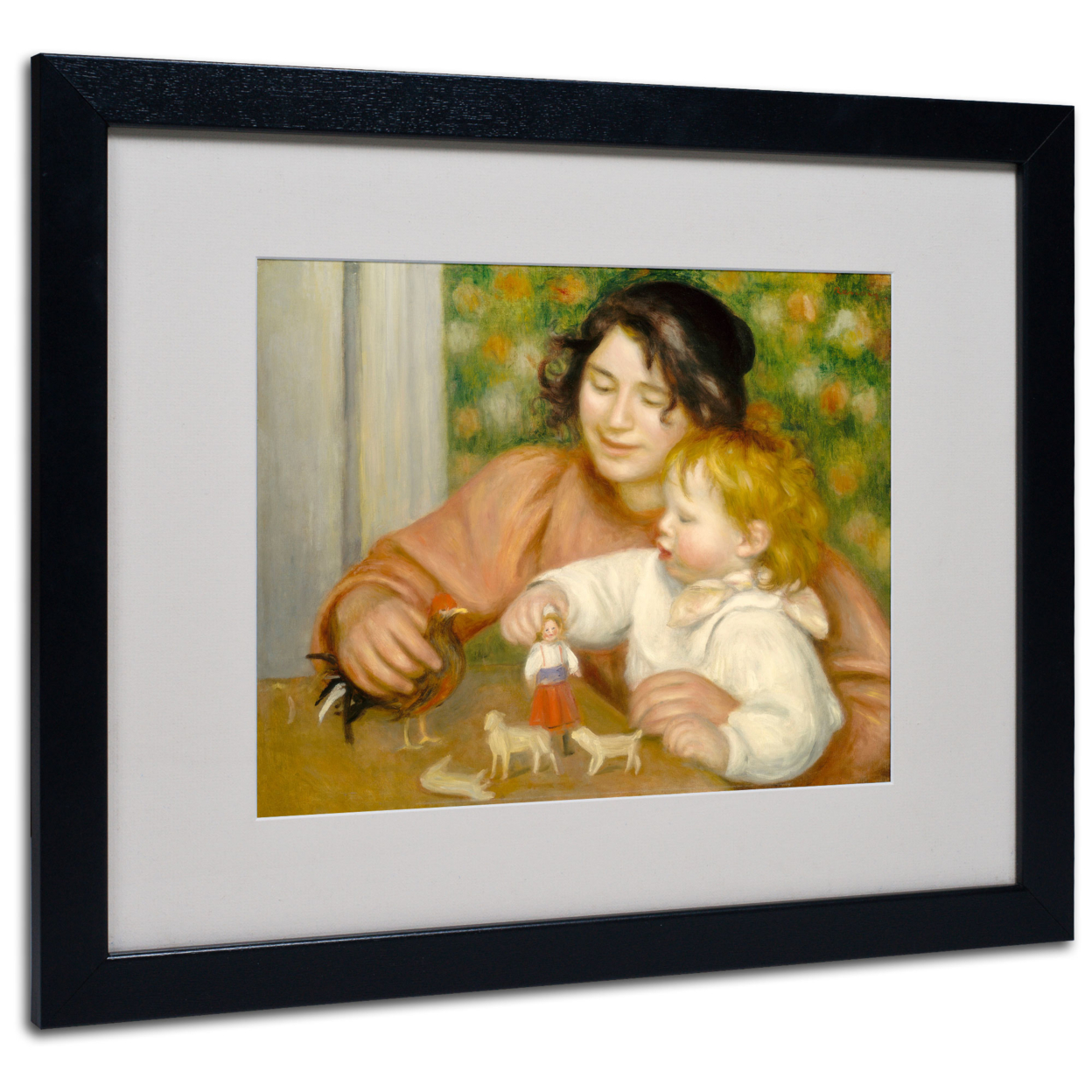 Pierre Renoir 'Child With Toys 1895-96' Black Wooden Framed Art 18 X 22 Inches